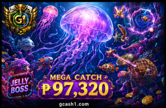 GCASH fishing scene with moving targets and visible action-cost controls